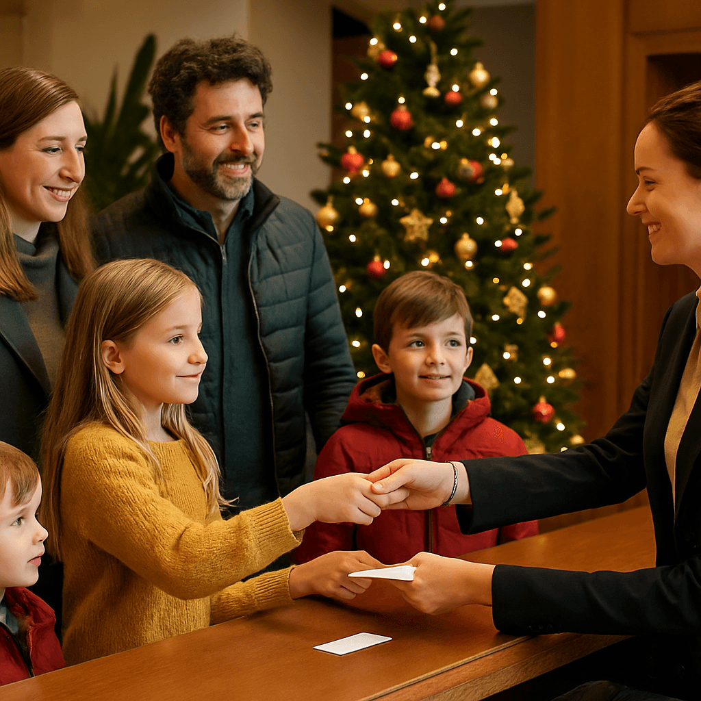 Een Vlaams gezin geniet van de kerstmarkt in het VK onder fonkelende lichtjes