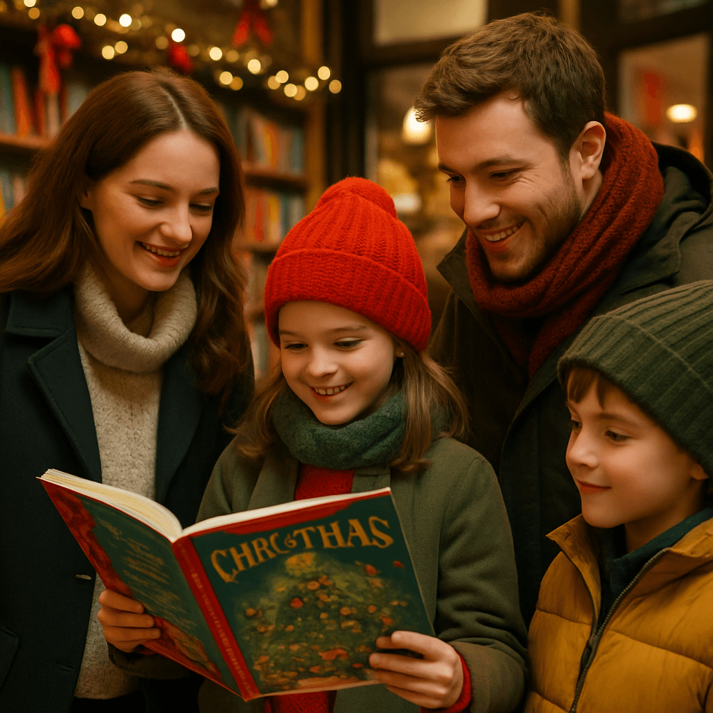 Vlaams gezin verkent kerstmarkt in het VK onder fonkelende lichtjes