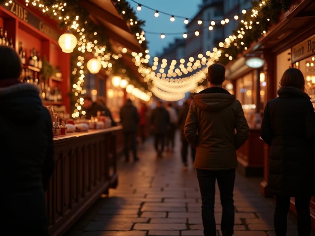 Vlaamse familie geniet van kerstsfeer op Britse markt met lichtjes