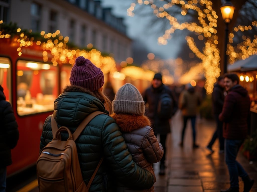 Vlaamse familie geniet van avond op kerstmarkt in Londen met feestverlichting