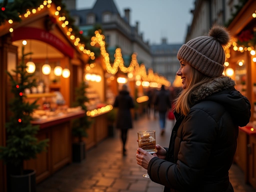 Vlaamse familie geniet van Britse kerstmarkt onder sfeervolle lichtjes