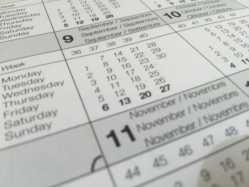 Kalender met geplande reisdata om meerdere VK-reizen op een ETA te spreiden
