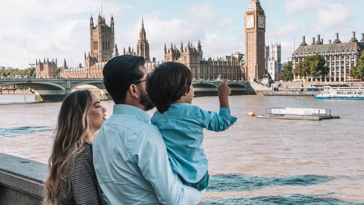 Belgisch gezin als toerist in Londen